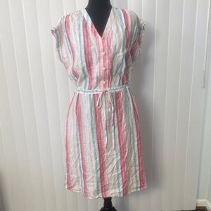 Time and Tru Multicolor Striped Midi Dress